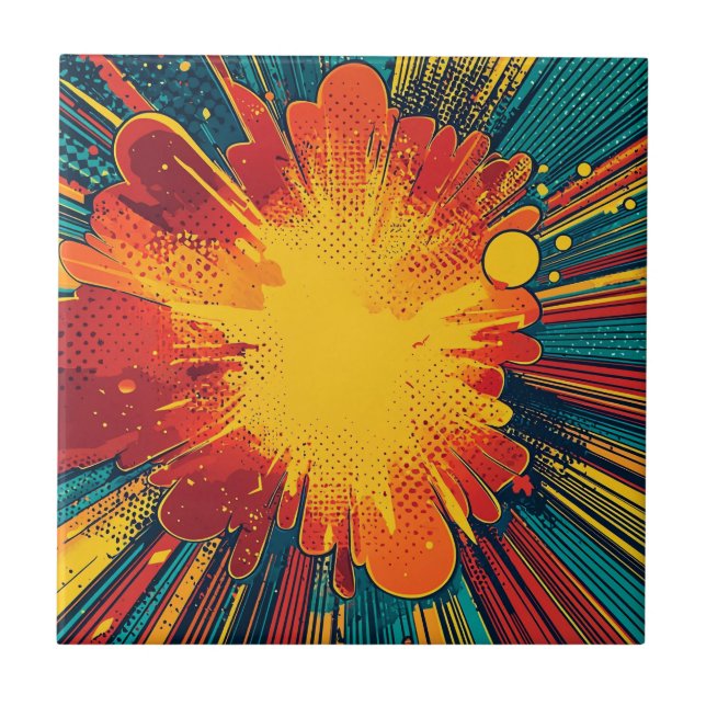 Azulejo Explosión de arte pop de estilo cómico (1) (Frente)