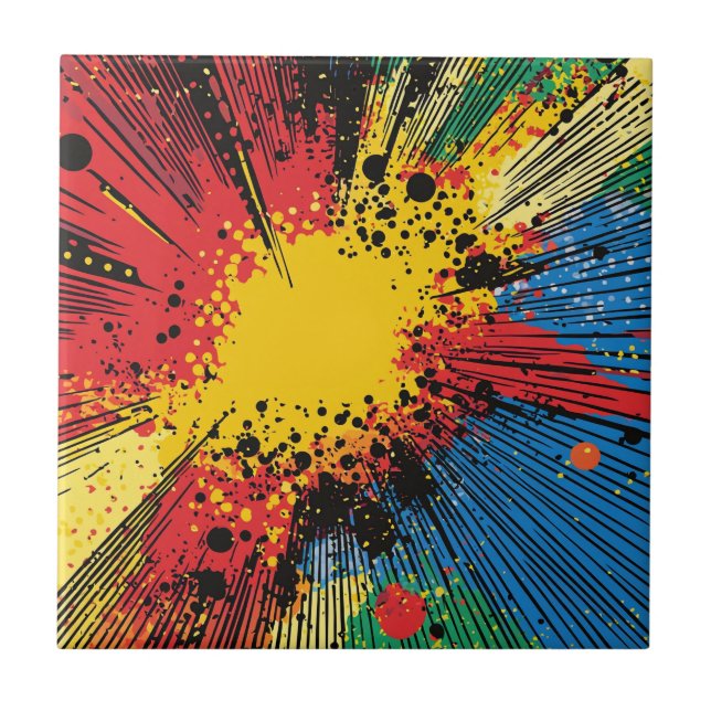 Azulejo Explosión de arte pop de estilo cómico (10) (Frente)