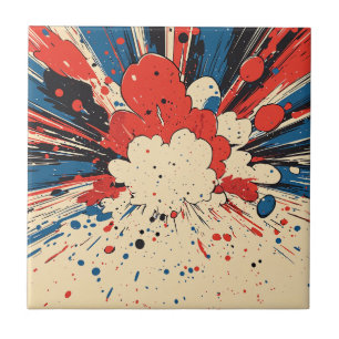 Azulejo Explosión de arte pop de estilo cómico (4)