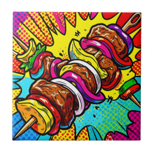 Azulejo Explosión de kebab Pop Art