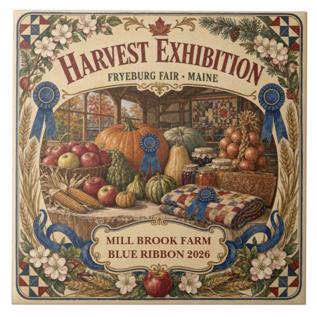 Azulejo Exposición de cosecha personalizada Fryeburg Fair  (Frente)