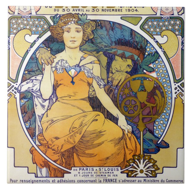 Azulejo Exposición de St. Louis, Mucha (Frente)