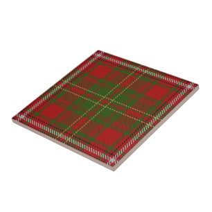 Azulejo Expresiones Escocesas del Clan Hay Cuadros Rojos