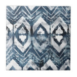 Azulejo Extracción de índigo - Geométrica<br><div class="desc">Extracción de añil III por June Erica Vess. Diseño de color índigo con formas y líneas abstractas.</div>