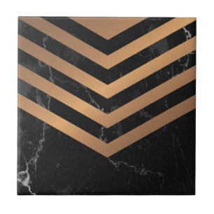 Azulejo Extracto de oro de mármol negro
