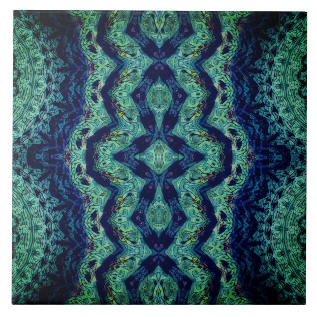 Azulejo Extracto enrrollado azul verde azulado rico (Frente)