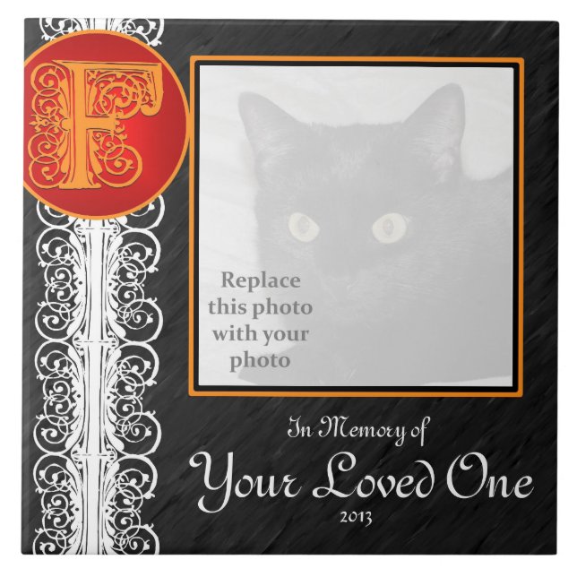 Azulejo F Monograma "En memoria de tu ser querido" (Frente)