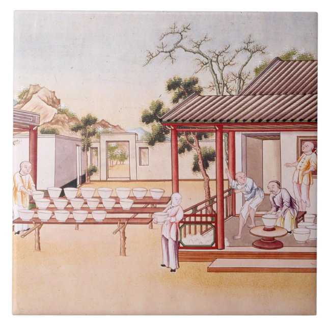 Azulejo Fabricación de la porcelana (w/c en el papel) (Frente)