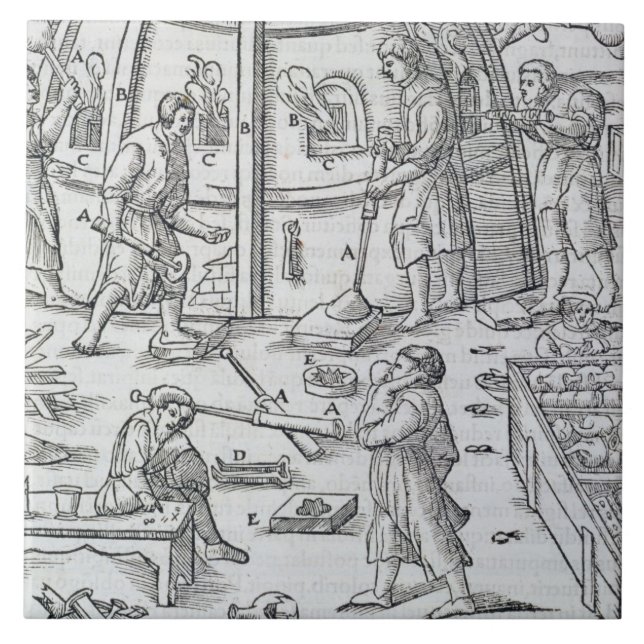 Azulejo Fabricaciones del vidrio, ilustracion que muestra (Frente)