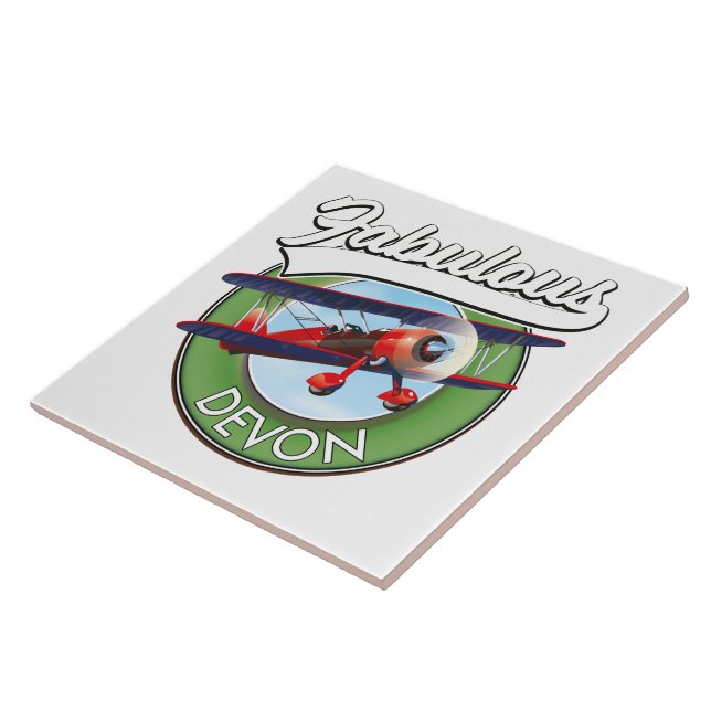 Azulejo Fabuloso parche de viaje Devon. (Lado)