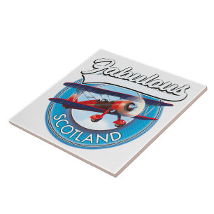 Azulejo Fabuloso parche de viaje estilo retro de Escocia