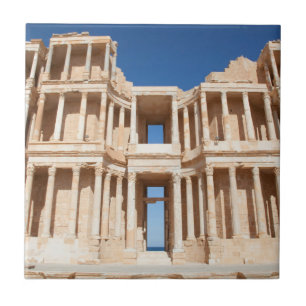 Azulejo Fachada Y Escenario Del Anfiteatro Romano