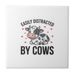 Azulejo Fácilmente Distraído por Vacas Gráfico de Vaca Vin