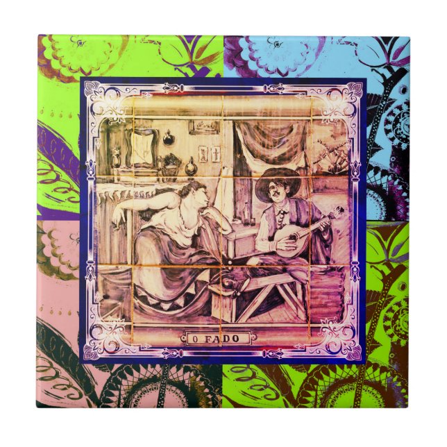 Azulejo Fado, arte folclórico portugués (Frente)