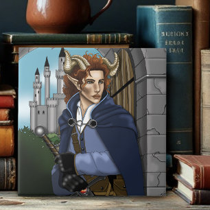Azulejo Fae cornudo Faun Fantasía 