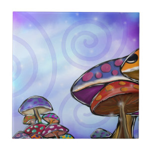 Azulejo Faery Mushroom Art
