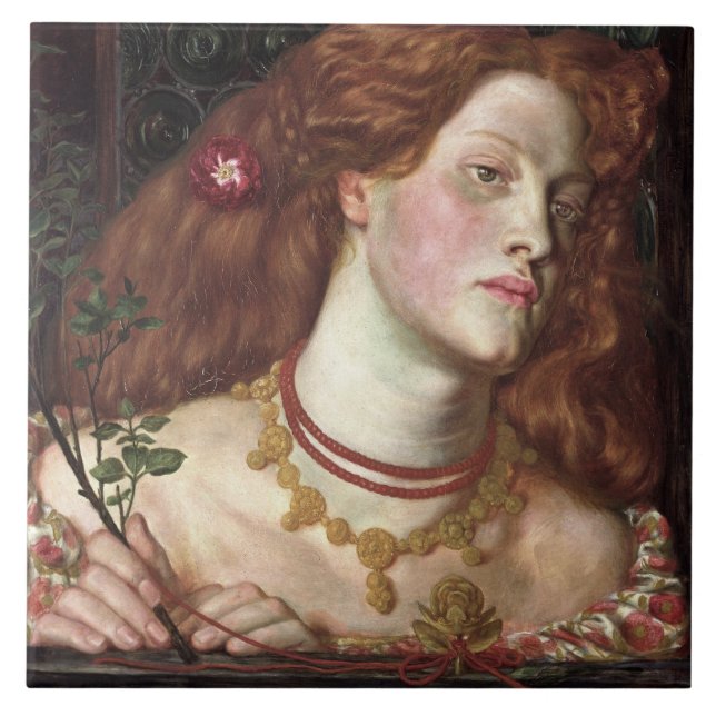 Azulejo Fair Rosamund (Mujer Elegante y Hermosa Redhead) (Frente)