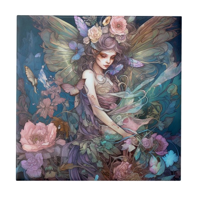 Azulejo Fairy Woman Fantasy Art (Frente)