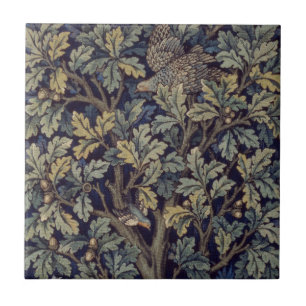 Azulejo Faisán pájaro árbol bosque William Morris
