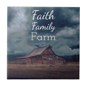 Azulejo Faith Family Farm Photo Ceramic Tile