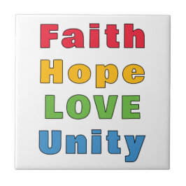 Azulejo Faith Hope Love Unity