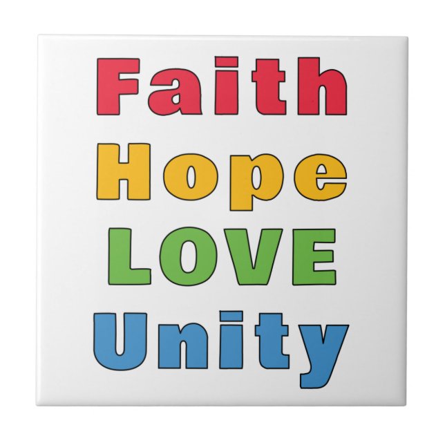 Azulejo Faith Hope Love Unity (Frente)
