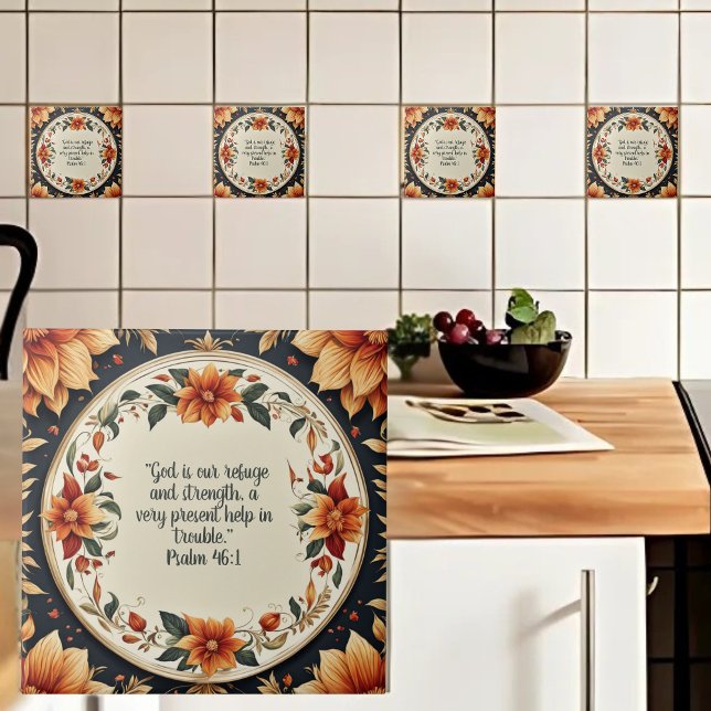 Azulejo Fall Flower Frame Bible Verdes (Subido por el creador)