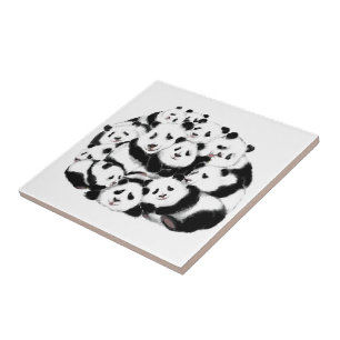 Azulejo Familia Panda Ceramic Tile Happy