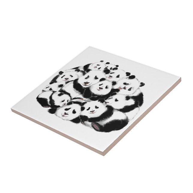 Azulejo Familia Panda Ceramic Tile Happy (Lado)