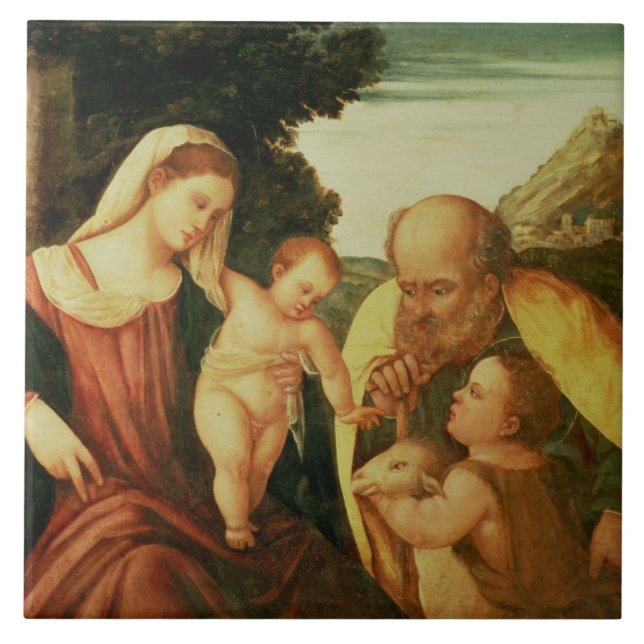 Azulejo Familia santa con St. John (Frente)