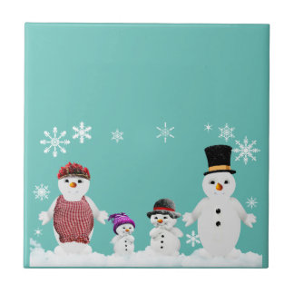 Azulejo familia snowman