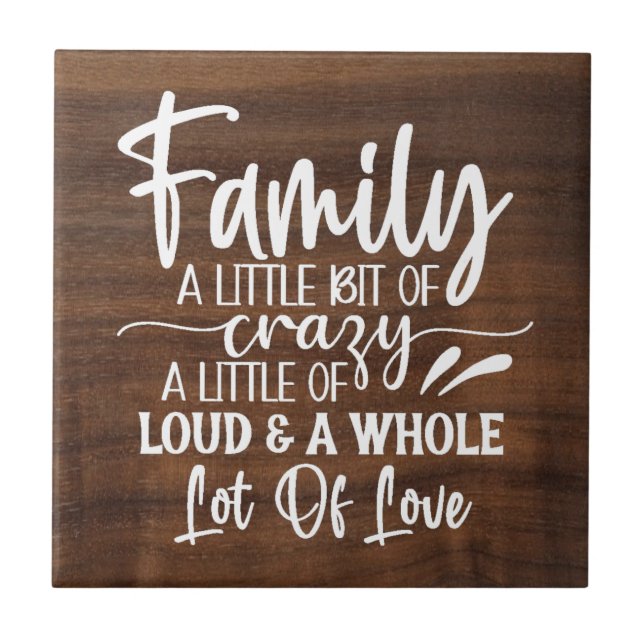 Azulejo Familia Un Poco Loca Tile De Cerámica (Frente)