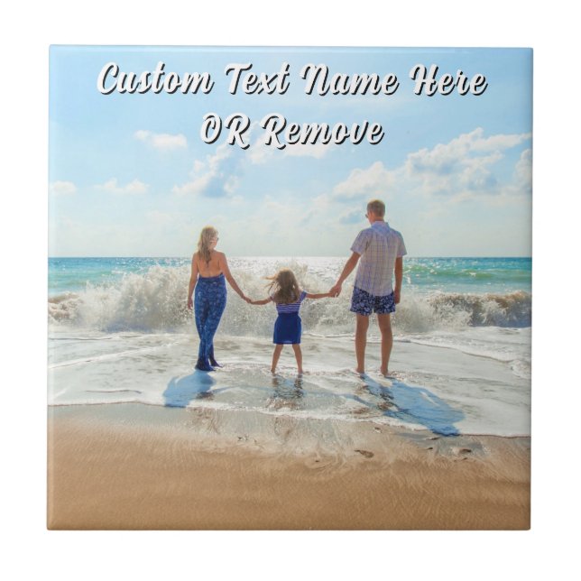 Azulejo Family Photo Ceramic Tile Personalized Text (Frente)