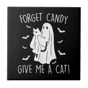 Azulejo Famoso Gato Halloween Fantasma Olvidar Candy Darme