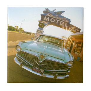 Azulejo Famoso motel Blue Swallow en la Ruta 66