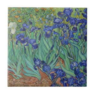 Azulejo Famosos lirios azules de Van Gogh, pintura al óleo
