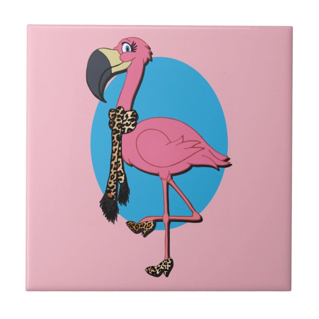 Azulejo Fancy Flamingo Ceramic Tile (Frente)