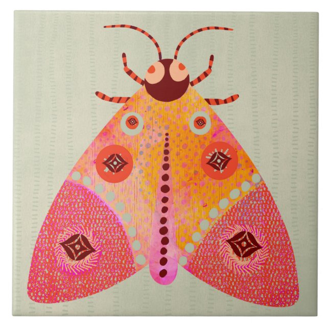 Azulejo Fancy Moth Ceramic Kitchen Tile (Frente)