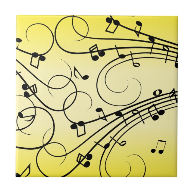 Azulejo Fancy Music Notes Yellow (Frente)
