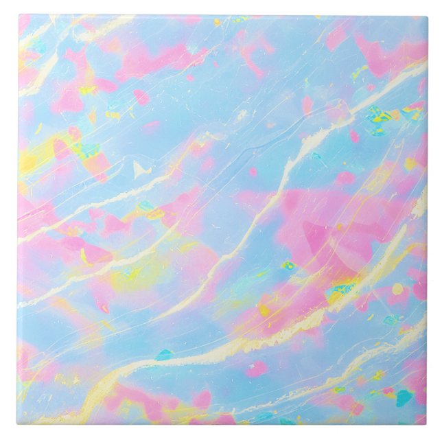 Azulejo Fancy Pastel Marble Azul Rosa Amarillo Fresco Vera (Frente)