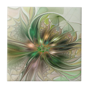 Azulejo Fantasía abstracta moderna colorida fractal