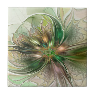 Azulejo Fantasía abstracta moderna colorida fractal