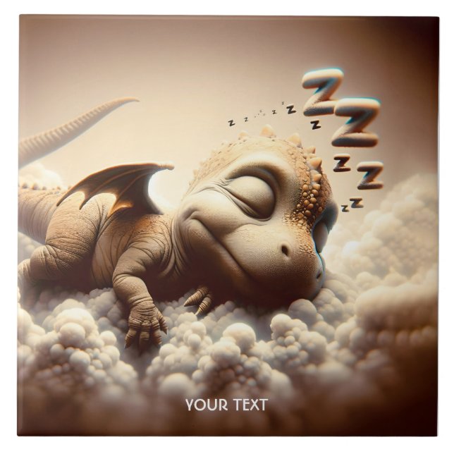 Azulejo Fantasía Bebé Bebé Dragón durmiendo (Frente)