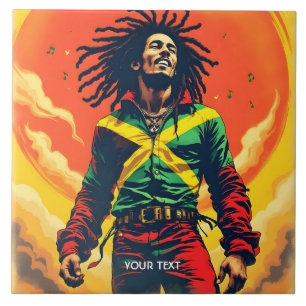 Azulejo Fantasía Cuse Bandera Jamaica Sol