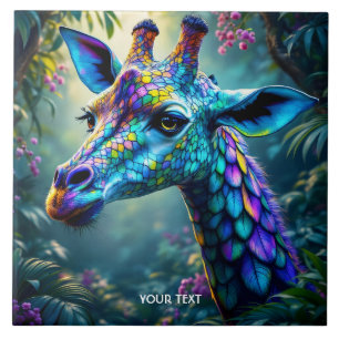 Azulejo Fantasía Cute Chameleon Como Giraffe