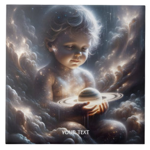 Azulejo Fantasía Cute de estrellas del espacio infantil