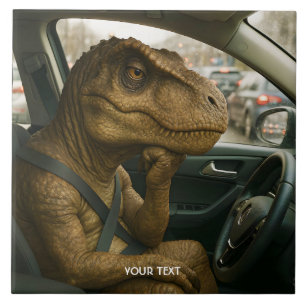 Azulejo Fantasía Cute Dinosaurio Drin Car