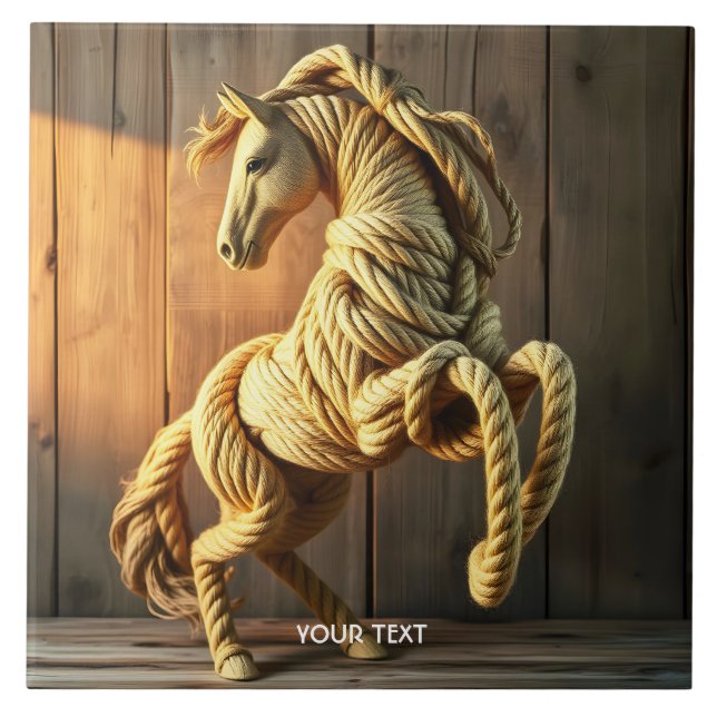 Azulejo Fantasía Cute Knot Caballo Artado (Frente)