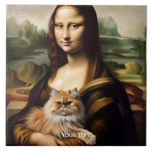 Azulejo Fantasía Cute Lisa Holding Cat