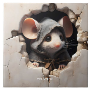 Azulejo Fantasía Cute Ratón Cortado Muro